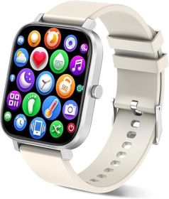 Smart Watch for Men Women Compatible with iPhone Samsung Android Phone 1.69 inch Full Touch Screen IP68 Waterproof Bluetooh Fitness Tracker Heart Rate