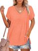 NSQTBA Shirts for Women Summer Casual V-Neck Comfy Tshirts S