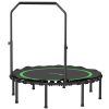 48" Rebounder Trampoline for Adults, Foldable Mini Trampoline with Adjustable Handle Bar for Indoor Outdoor, Green