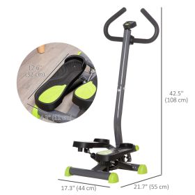 Adjustable Resistance Twist Stepper Exercise Machine with LCD Screen Grey & Green for Home Fitness And Exercise