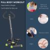 Adjustable Resistance Twist Stepper Exercise Machine with LCD Screen Grey & Green for Home Fitness And Exercise