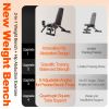 Weight Bench for Home Gym, 2-in-1 Weight Bench with Hip Abduction Training Function, Elastic Resistance Rope System
