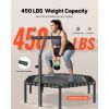 54.5 Inch Mini Trampoline, 450 lbs Max Load Fitness Rebounder, Stable & Quiet Small Trampoline with 3 Levels Height Adjustable & Foam Handle