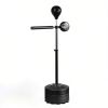 Black 64-81in Adjustable Free Standing Punching Bag: Suction Cup Speed Reaction Bar Station for Home Gym Boxing Training