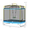 3-in-1 Trampoline for Kids, 6.9' Kids Trampoline with Net, Light Blue