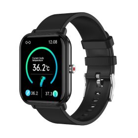 Applicable To Android Smart Watch Huaqiang Blood Pressure Measurement Heart Rate Blood Oxygen Exercise Bracelet Watch (Color: Black)
