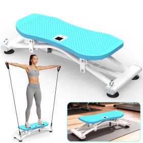 Sliding Ski Simulator with Resistance Bands - Indoor Skiing Fitness Equipment for Home Gym, With Resistance Bands & Non-Slip Base (Color: Blue, Material: ABS+Rubber+Steel (Q235))