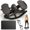Swing Stepper Machine, Compact Mini Stepper with Resistance Bands, Non-Slip Exercise Mat & LCD Monitor, Full-Body Aerobic Fitness Step Machine for Hom