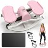 Swing Stepper Machine, Compact Mini Stepper with Resistance Bands, Non-Slip Exercise Mat & LCD Monitor, Full-Body Aerobic Fitness Step Machine for Hom
