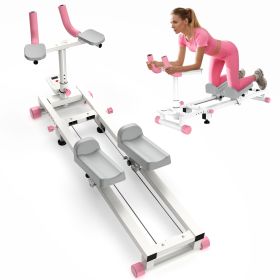 Crawl Spine Stretch Trainer, Spine Twist and Stretch Trainer, Core Training Equipment for Home Gym Office Daily Workout (Color: Pink, Material: ABS+Rubber+Steel (Q235))