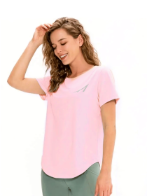 Women's Performance Short Sleeve Shirt (Light Peach: Light Pink, size: XL)