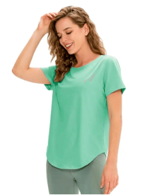 Women's Performance Short Sleeve Shirt (Light Peach: Ultra Mint, size: XL)