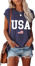 Cap Sleeve Summer Tops for Women Trendy Floral Print Casual V Neck T Shirts Petal Sleeve Blouses (size: S)