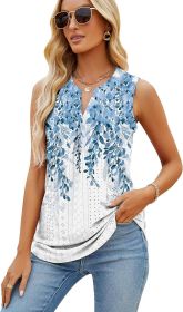 Sleeveless Tops for Women Dressy Casual Summer Blouses Trendy Eyelet Office Work Shirts (size: 2XL)