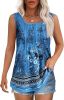 Women's Summer Tank Tops Square Neck Dressy Casual Sleeveless Blouses Plus Scooped Neck Pleated Work Shirts