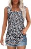 Women's Summer Tank Tops Square Neck Dressy Casual Sleeveless Blouses Plus Scooped Neck Pleated Work Shirts