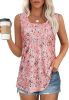 Women's Summer Tank Tops Square Neck Dressy Casual Sleeveless Blouses Plus Scooped Neck Pleated Work Shirts