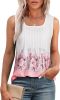 Women's Summer Tank Tops Square Neck Dressy Casual Sleeveless Blouses Plus Scooped Neck Pleated Work Shirts