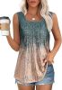 Women's Summer Tank Tops Square Neck Dressy Casual Sleeveless Blouses Plus Scooped Neck Pleated Work Shirts