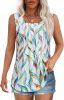 Women's Summer Tank Tops Square Neck Dressy Casual Sleeveless Blouses Plus Scooped Neck Pleated Work Shirts
