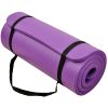 All-Purpose 1-Inch Extra Thick High Density Anti-Tear Exercise Yoga Mat with Carrying Strap