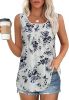 Women's Summer Tank Tops Square Neck Dressy Casual Sleeveless Blouses Plus Scooped Neck Pleated Work Shirts