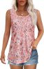 Women's Summer Tank Tops Square Neck Dressy Casual Sleeveless Blouses Plus Scooped Neck Pleated Work Shirts