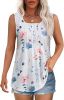 Women's Summer Tank Tops Square Neck Dressy Casual Sleeveless Blouses Plus Scooped Neck Pleated Work Shirts