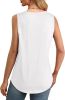Women's Summer Tank Tops Square Neck Dressy Casual Sleeveless Blouses Plus Scooped Neck Pleated Work Shirts