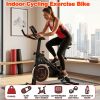 Indoor Exercise Bike, Stationary Cycling Bike with Monitor, Adjustable Resistance, Comfortable Seat & Handlebars, Stable Base