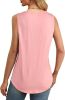 Women's Summer Tank Tops Square Neck Dressy Casual Sleeveless Blouses Plus Scooped Neck Pleated Work Shirts