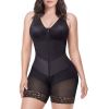 Women's Tummy Control Shapewear Bodysuit, Adjustable Straps, Hook and Zipper Front Closure