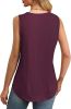 Women's Summer Tank Tops Square Neck Dressy Casual Sleeveless Blouses Plus Scooped Neck Pleated Work Shirts