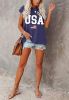 Cap Sleeve Summer Tops for Women Trendy Floral Print Casual V Neck T Shirts Petal Sleeve Blouses