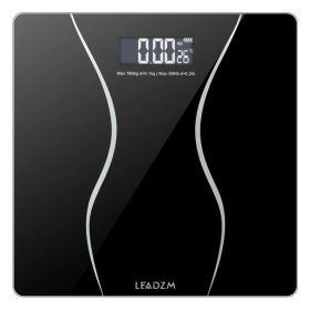 LEADZM 180Kg Slim Waist Pattern Personal Scale Black (Option: default title)